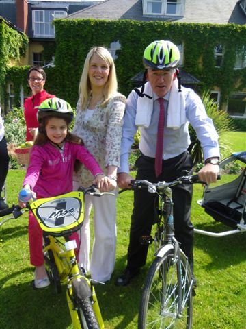 Pictured in the photo taken in the Garden of the Dunraven Arms Hotel are Louis Murphy, Proprietor, Dunraven Arms Hotel, Hotel Guests and Staff